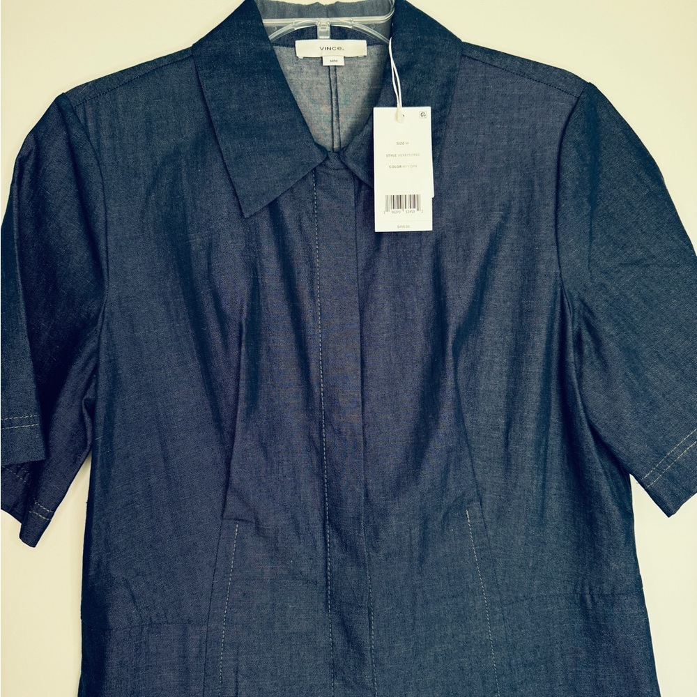 NWT: Vince Denim Shirt Midi Dress - current Season - Picture 14 of 15